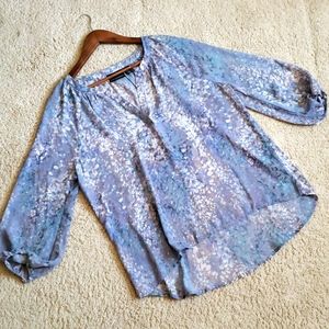 CYNTHIA ROWLEY Split Neck 3/4 Sleeve Blouse